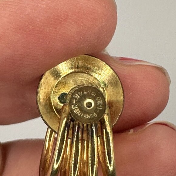 Vintage 1/20 12kt Fill Modernist Multi Hoop Screwback Earrings Signed Classic - Picture 11 of 11